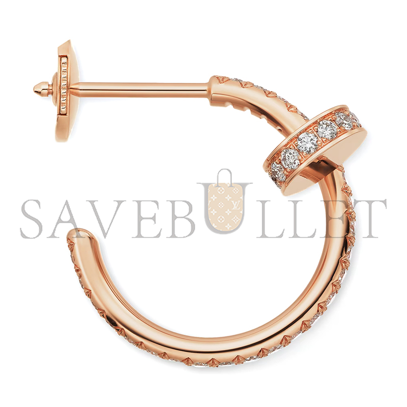 CARTIER JUSTE UN CLOU HOOP EARRINGS, SMALL MODEL, PAVED B8301429 CARTIER JUSTE UN CLOU HOOP EARRINGS, SMALL MODEL, PAVED B8301429